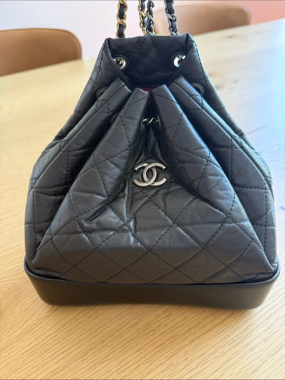 chanel gabrielle backpack mini Aged Calfskin Quilted Small Black 1853100 FASHIONPHILE Aged calfskin Buy Chanel Quilted Small Gabrielle